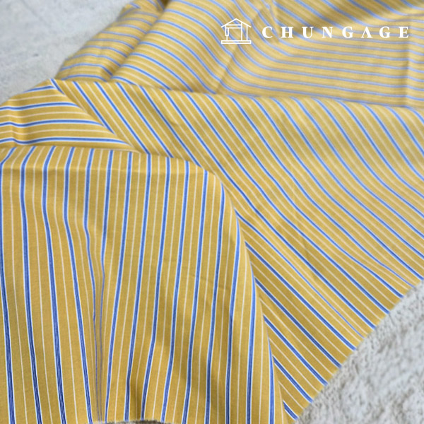 Cotton Fabric Washing Stripe Fabric Wide Width 40 count Yellow Blue Stripe 1cm
