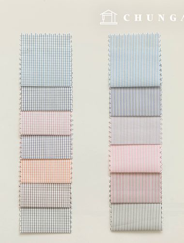 Check Stripe Fabric Wide Width Tailor Shop Custom White Shirt Fabric Suit Clothing Fabric B1 09