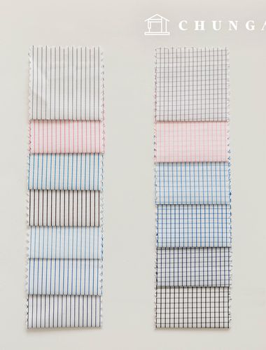 Check Stripe Fabric Wide Width Tailor Shop Custom White Shirt Fabric Suit Clothing Fabric B1 11