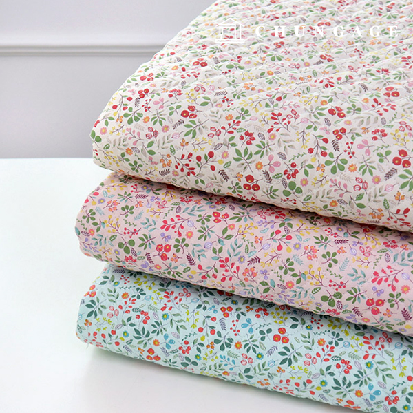 Quilted Fabric cotton 20 count floral flower quilted fabric Molly Flower 3 types 9537