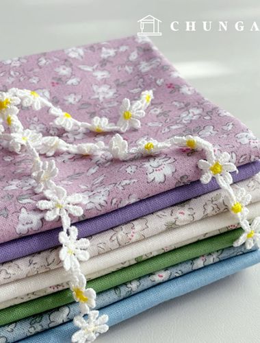 Fabric Package Flower Scrap Fabric Plain Doll Dog Clothes Making Spring Flower Plain Set 1/4 yard 9518
