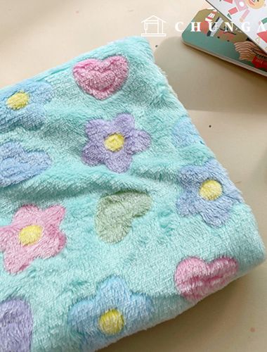 Double-sided ultra-fine fiber fabric, wide width, heart flower, 3 types, 9504