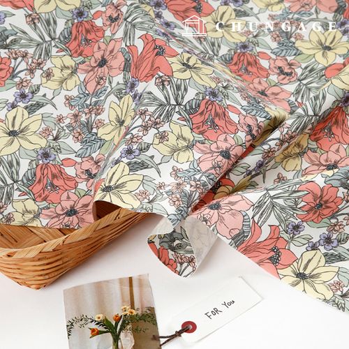 Eco-friendly antibacterial and anti-inflammatory fabric E-DTP cotton 20 count Arden Flower