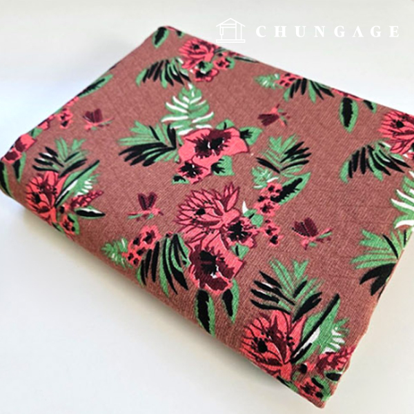 Linen Fabric Double-Layer 20-Count Jacquard Wide Width Tropical Brown 9497