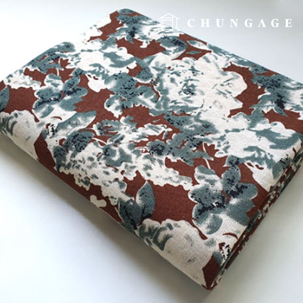 Linen Fabric Double-Layer 20-Count Jacquard Wide Width Decalcomania 2 Chocolate 9494