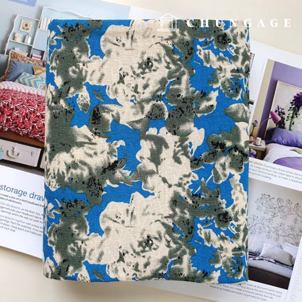 Linen Fabric Double-Layer 20-Count Jacquard Wide Width Decalcomania 2 Blue 9493