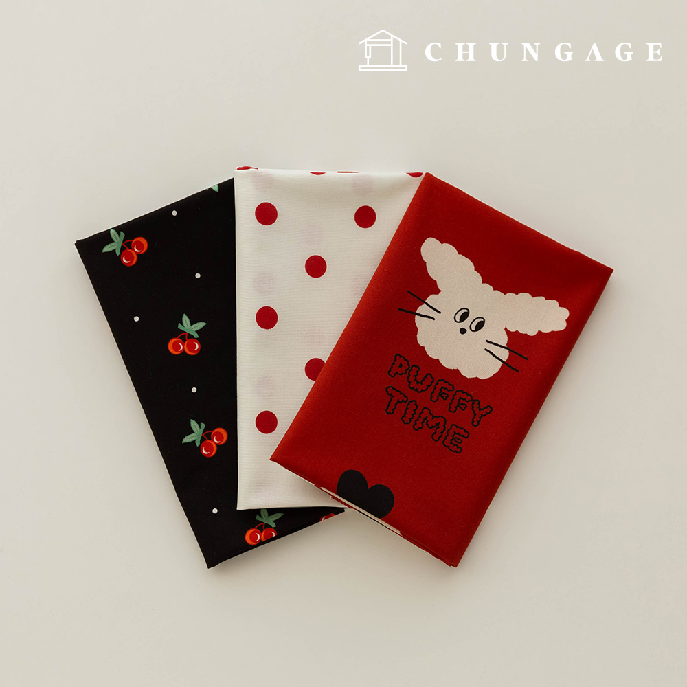 Fabric Package Cherry Scrap Fabric Rabbit Cloth Doll Puppy Clothes Making 3 Types 283