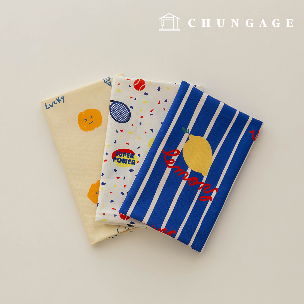 Fabric package: Tennis scrap fabric, striped fabric, Doll dog clothes, 3 types, 285