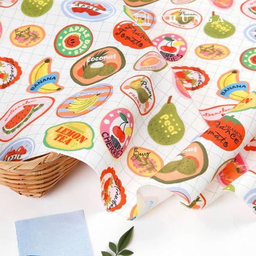 Eco-friendly antibacterial and anti-inflammatory fabric E-DTP cotton 20 count fruit patch