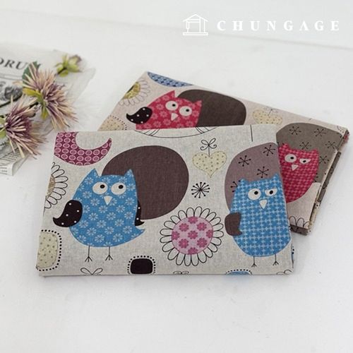 11 count double-sided flower animal fabric, wide width, dreaming owl, 2 types