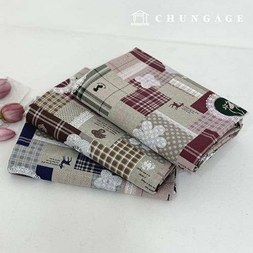 11 count double-sided check flower fabric, wide width French patchwork, 3 types