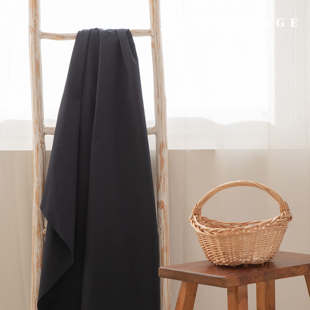 Polyester fabric, four-way stretch, Plain Fabric logo Navy