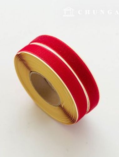 Velcro Sticker 10 Roll Double Sided Set Sticker Tape Adhesive 25mm Red
