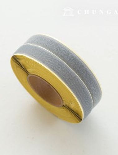 Velcro Hook and Loop 10 Roll Set Double Sided Hook and Loop Tape Adhesive 25mm Gray