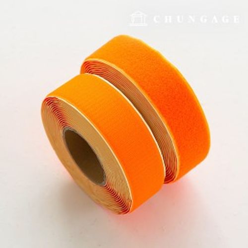 Velcro Hook and Loop 10 Roll Set Double Sided Hook and Loop Tape Adhesive 50mm Fluorescent Orange