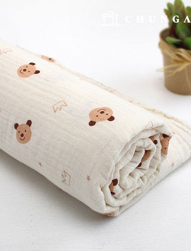 Yoru double gauze fabric cotton non-fluorescent biowashing fabric wide width gombly