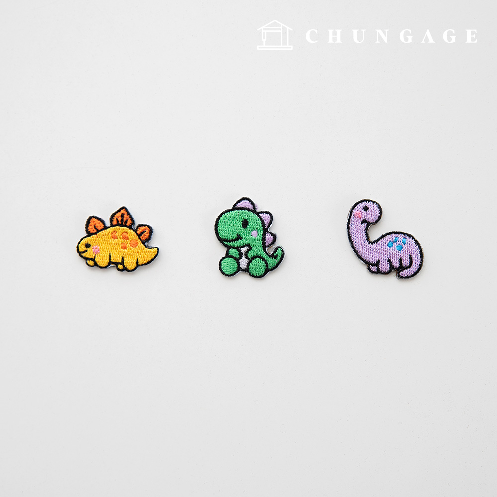 3 types of heat-sealing baby dinosaur stickers