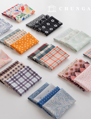 Fabric package scrap fabric floral check fabric dog clothes making piece fabric Daon 24 types