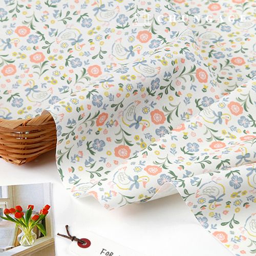 Eco-friendly antibacterial and anti-inflammatory fabric E-DTP cotton 20 count Garden Duck