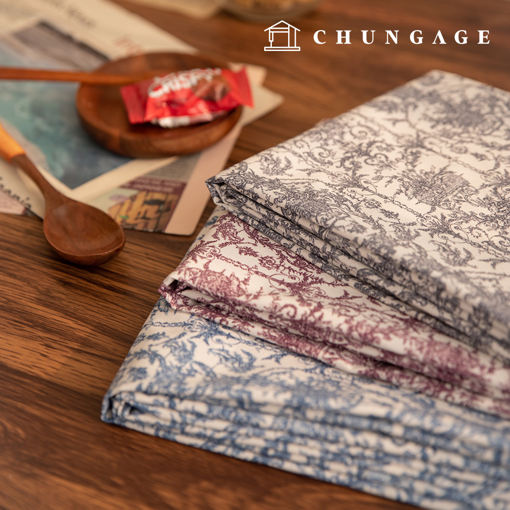 Cotton Floral Vintage Fabric 20 Count Wide Width Livio 3 Types