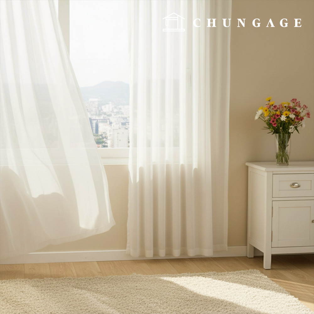 Custom made pin-type inner curtain neph