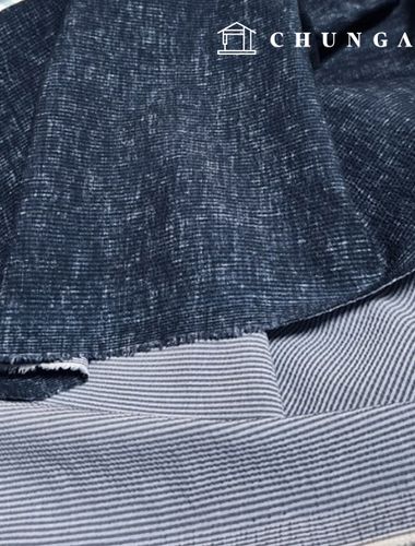 Polyester Span Seersucker Chime Heather Navy