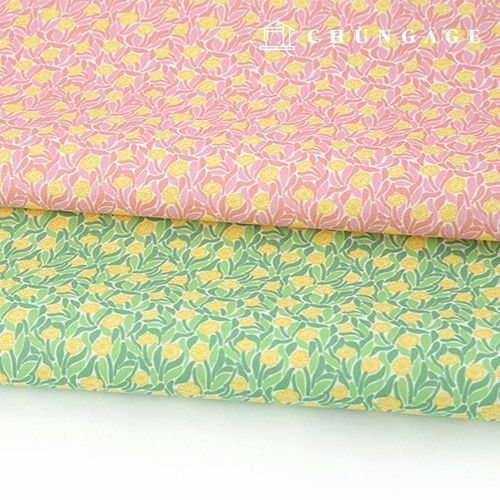 Eco-friendly antibacterial and anti-flammable fabric E-DTP cotton 20 count Yellow & Leaf 2 types