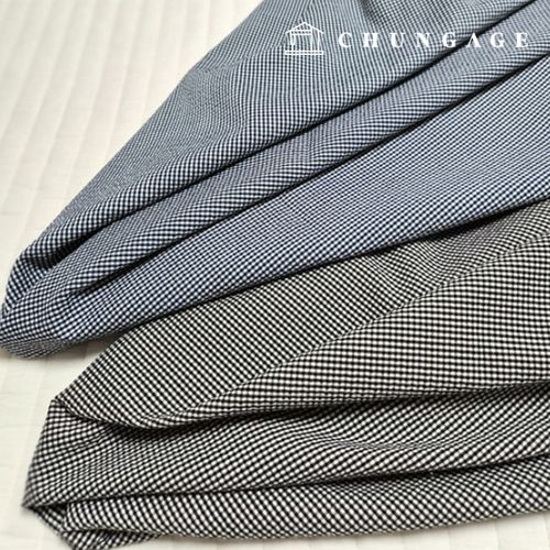 Zizimi fabric, Nylon, Span, Seersucker, NC fabric, 30 count Check Fabric, Black, Navy (2 types)