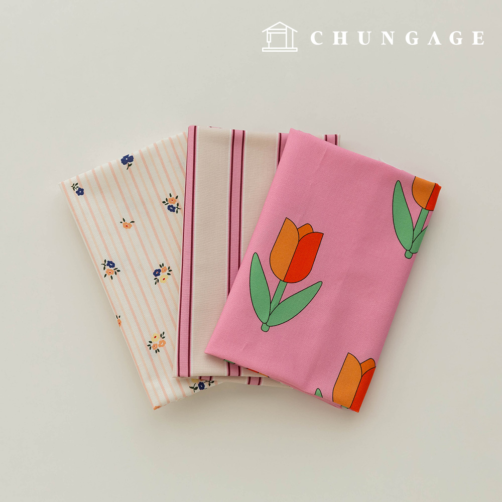 Fabric Package Flower, Fabric Scraps, Striped Fabric, Doll, Dog Clothes Making Kit (3 Types) 272