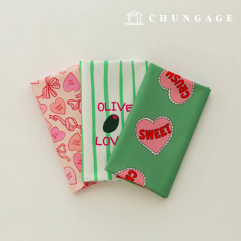 Fabric Package Heart Scrap Fabric Striped Fabric Doll Dog Clothes Making Kit 3 Types 275