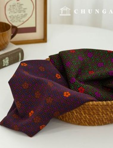 2 types of poly pattern fabric Rose of Sharon