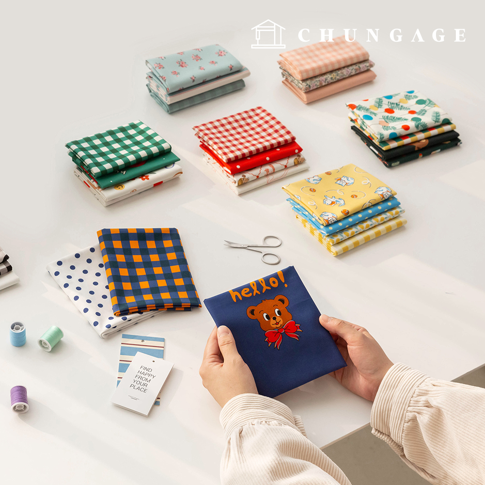 Fabric package scrap fabric floral check fabric dog clothes making piece fabric Dasom 64 types