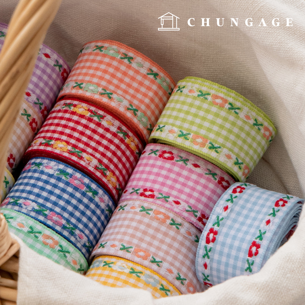 12 Types of Bowknot Craft Check Border Flower Flower Embroidery Bowknot Tapes