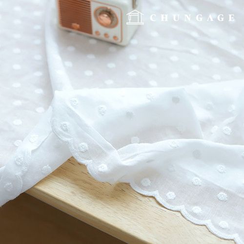 Embroidered cotton floral pattern Pure Dot