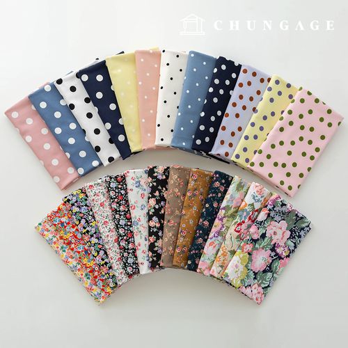 Spandex cotton floral pattern Flower Dot Fabric Sepia 25 types