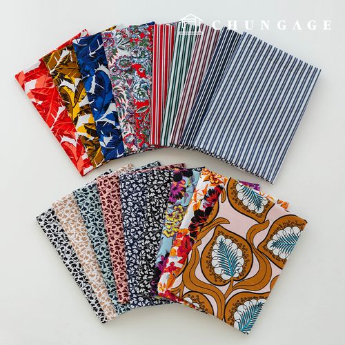 Cotton High-Density Floral Wide Width Fabric Verdure 19 Types