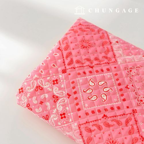 Quilted Fabric cotton 20 count DTP Vintage Paisley Quilted Fabric Paisley Pink