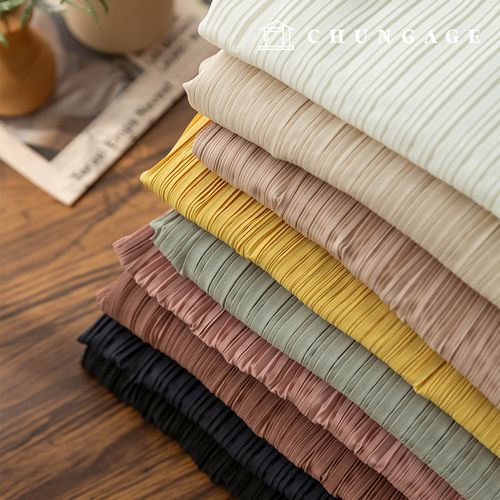 Polyester Fabric Pleats Wrinkles Plain Wide Width Fabric Solia 9 Types