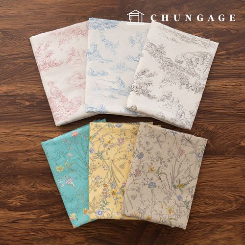 Linen Fabric Flower Fabric Velik 6 Types