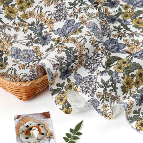 Eco-friendly antibacterial and anti-flammable fabric E-DTP cotton 20 count Haze Flower