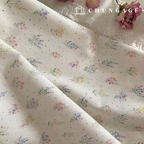 Cotton fabric floral pattern Flower Wide Width Fabric pastel wildflowers