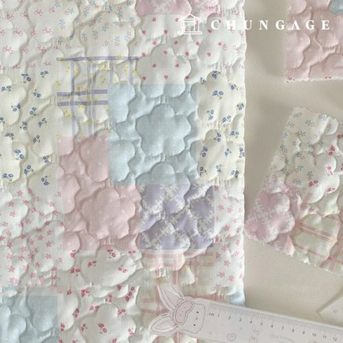 Flower Quilted Fabric Flower Pattern Flower Quilted Fabric 2 Ounce Wide Width Pastel Patch