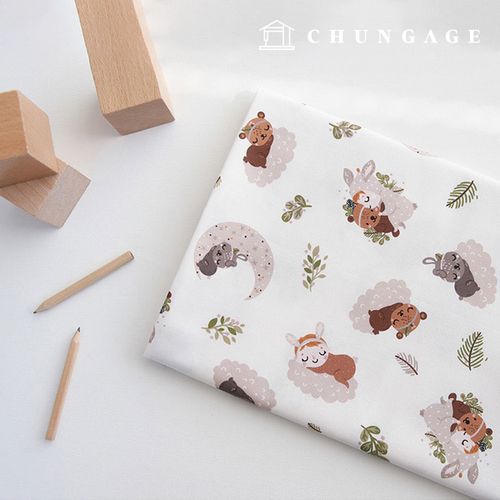 Cotton Fabric Animal Patterns 20 count Cozy Cloud 9445