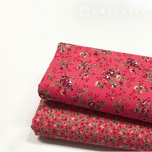 Cotton Floral Patterns Fabric 20 count Imported Style Rose Day Coral 2 Types 2055