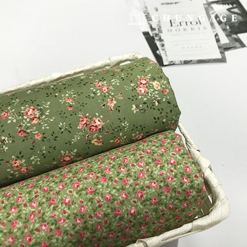 Cotton Floral Patterns 20 Count Imported Style Rose Day Olive 2 Types 2052