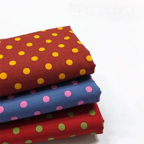 Cotton Fabric 20 Count Dot Fabric 8mm Color Mini Dot 3 Types 2253