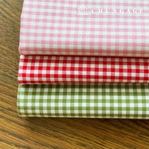 cotton Check Fabric yarn-dyed Check 3mm 3 types 9403