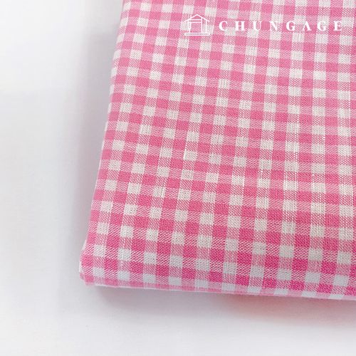 Cotton Check Fabric Yarn-dyed 30 count 4mm Yarn-dyed Check Pink 9120