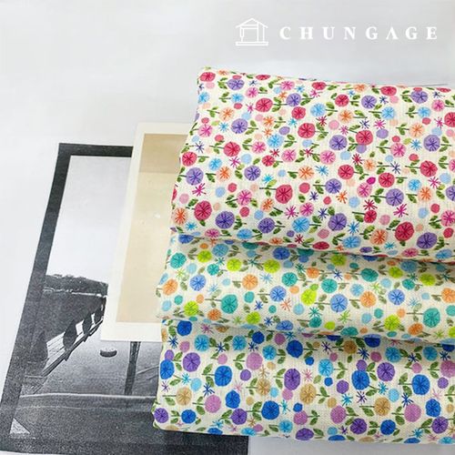 Linen Wide Width Linen Fabric Floral Print Dandelion 3 Types 9244