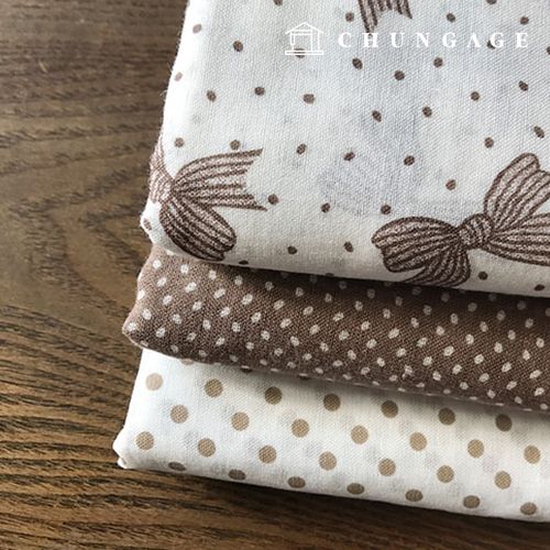 Gauze Fabric Dot Fabric 40 count Ribbon Dot Brown 3 Types 6101